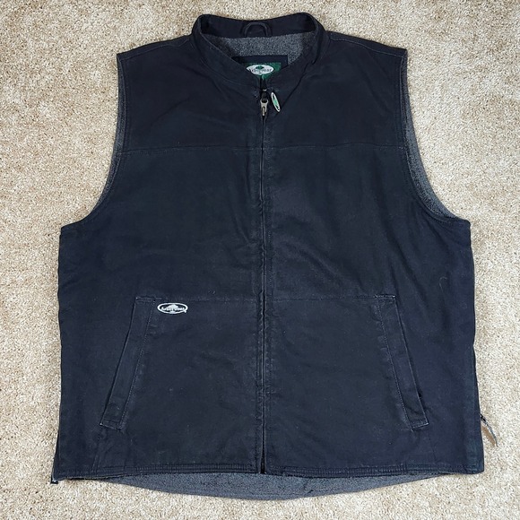 Arborwear Mens XL Black Canvas Work Vest Fleece Lined Outdoor Utility Jacket - Picture 1 of 6